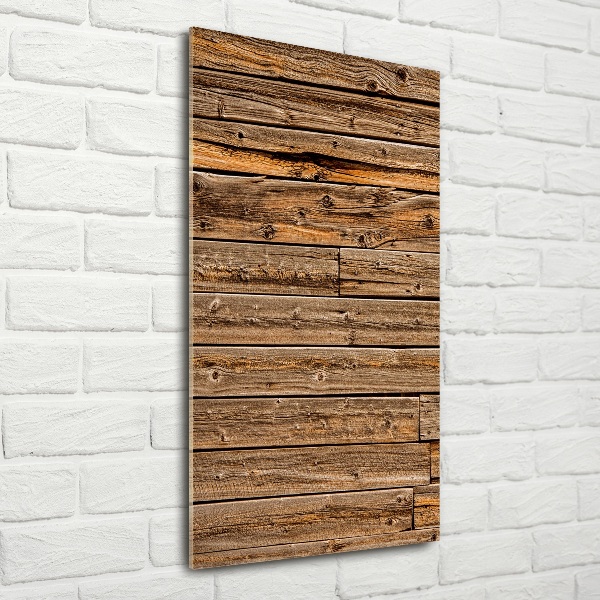 Quadro di vetro verticale Parete in legno