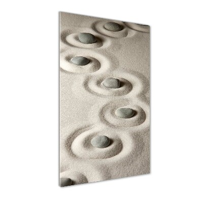 Quadro vetro verticale Pietre nella sabbia