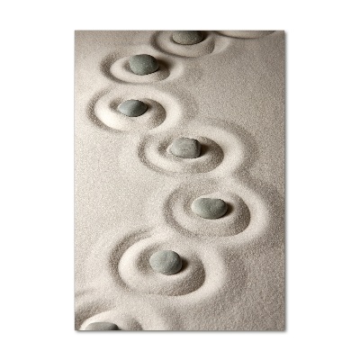 Quadro vetro verticale Pietre nella sabbia