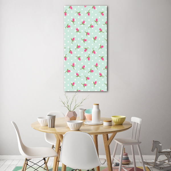 Quadro in vetro verticale Rose