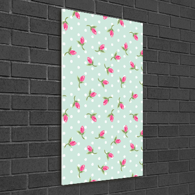 Quadro in vetro verticale Rose