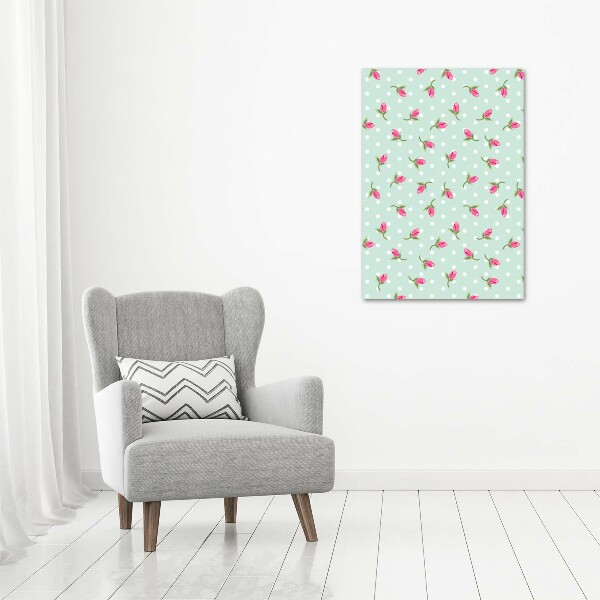 Quadro in vetro verticale Rose