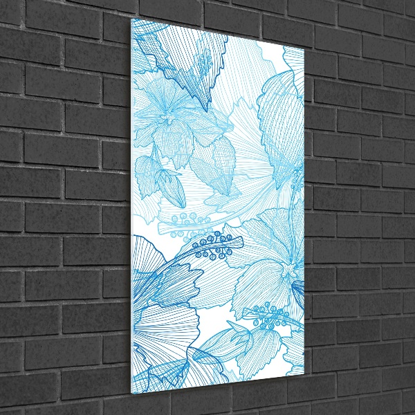 Quadro vetro verticale Fiori hawaiani