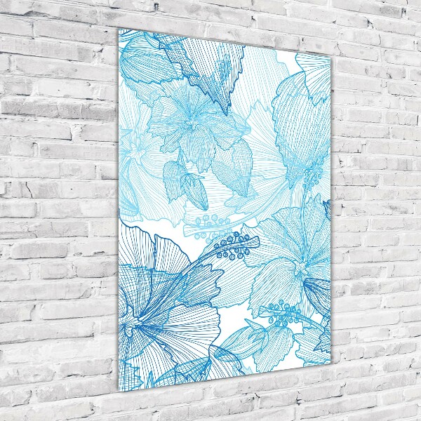 Quadro vetro verticale Fiori hawaiani