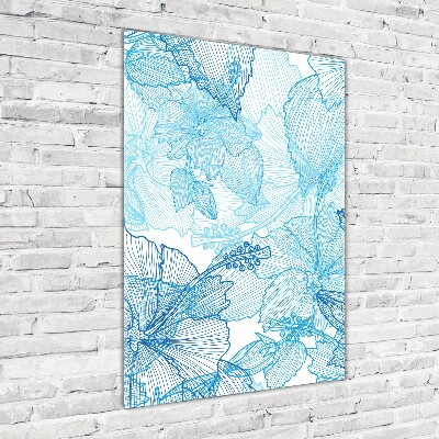 Quadro vetro verticale Fiori hawaiani