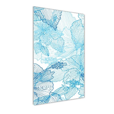 Quadro vetro verticale Fiori hawaiani