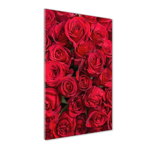 Quadro in vetro verticale Rose rosse