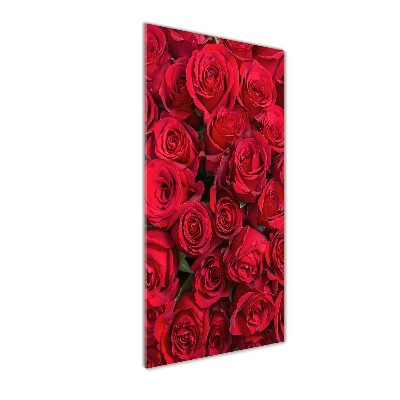 Quadro in vetro verticale Rose rosse