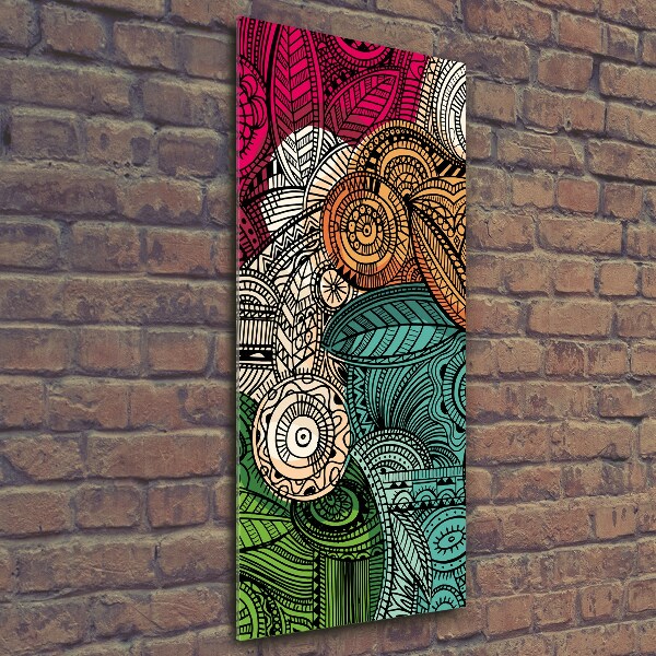 Quadro vetro verticale Piume astratte