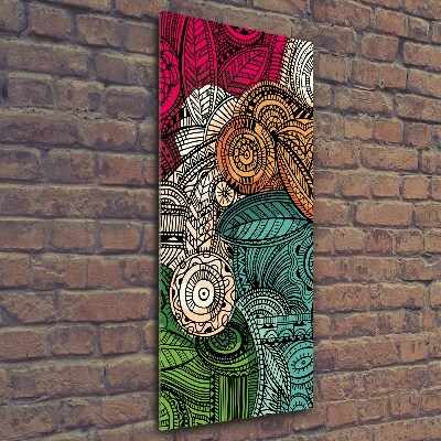 Quadro vetro verticale Piume astratte