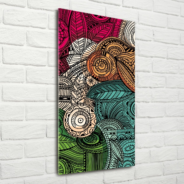 Quadro vetro verticale Piume astratte