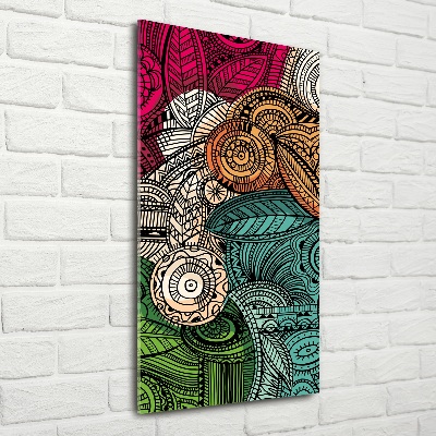 Quadro vetro verticale Piume astratte