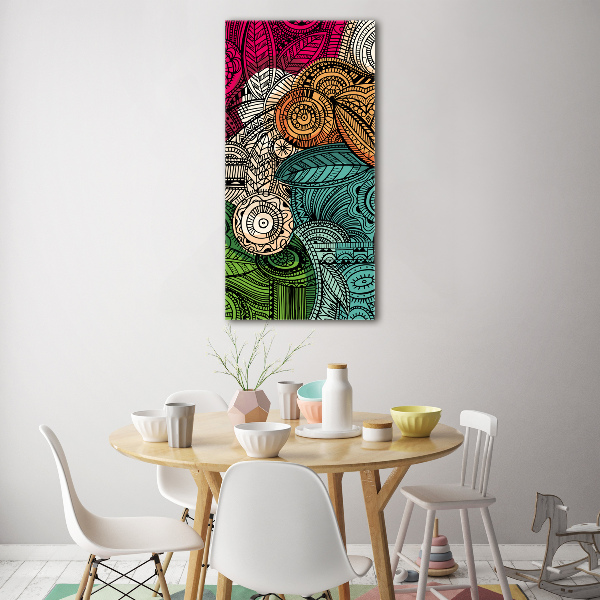 Quadro vetro verticale Piume astratte