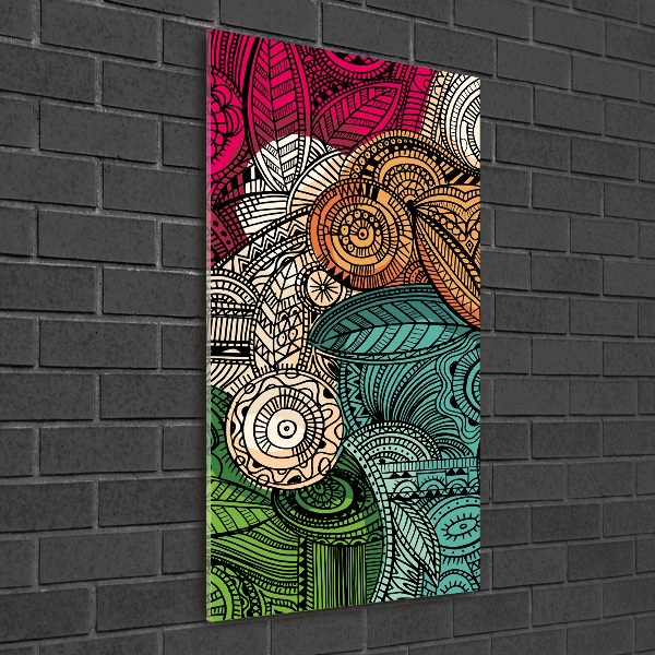 Quadro vetro verticale Piume astratte