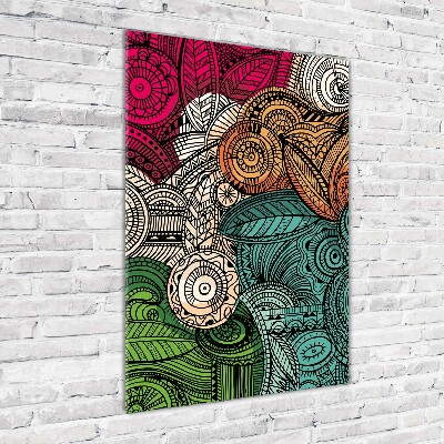 Quadro vetro verticale Piume astratte