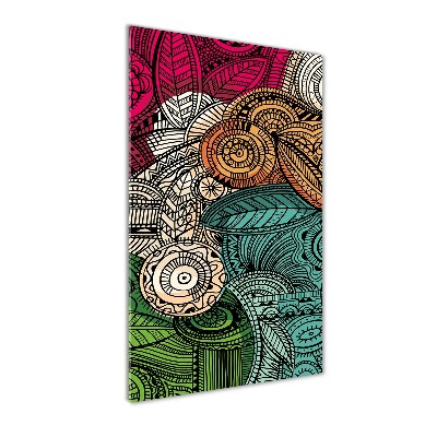 Quadro vetro verticale Piume astratte