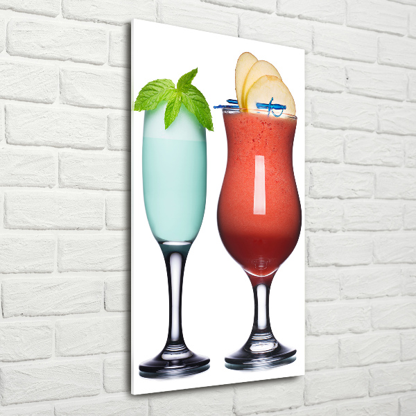 Quadro stampa su vetro verticale Cocktail colorati