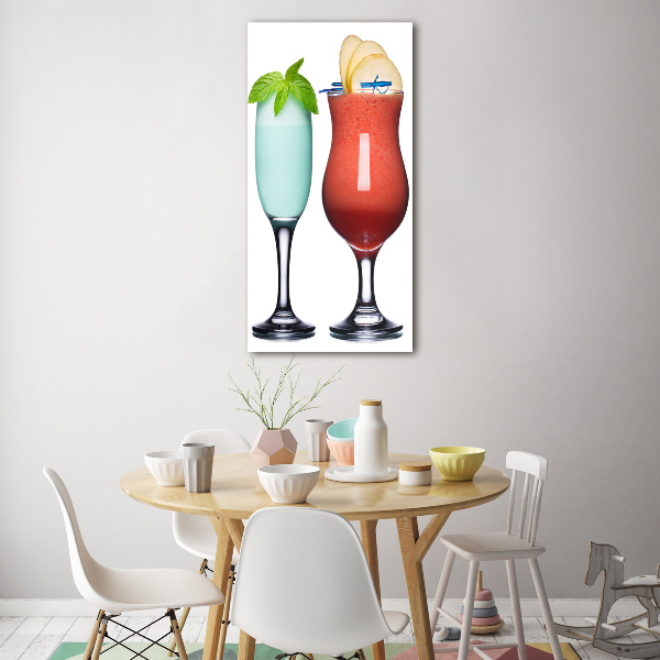 Quadro stampa su vetro verticale Cocktail colorati