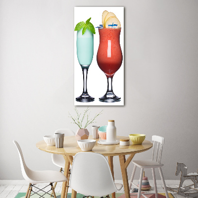 Quadro stampa su vetro verticale Cocktail colorati