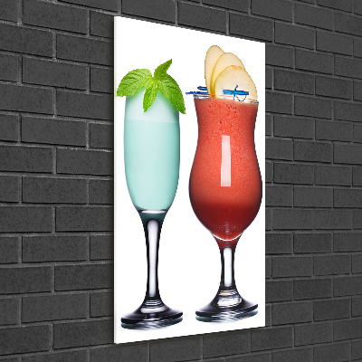 Quadro stampa su vetro verticale Cocktail colorati