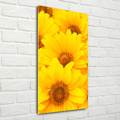 Quadro vetro verticale Girasoli