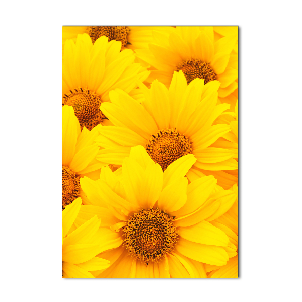 Quadro vetro verticale Girasoli