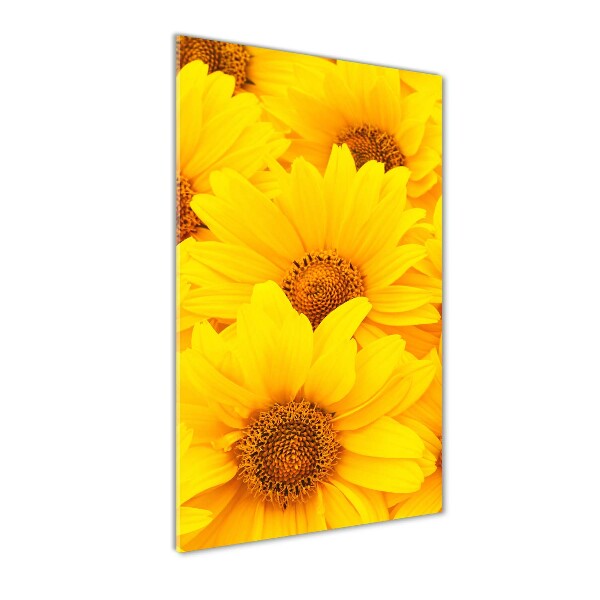 Quadro vetro verticale Girasoli