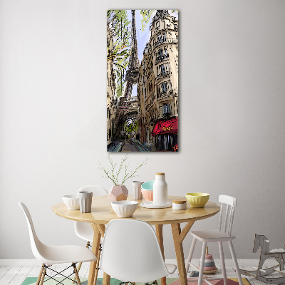 Quadro di vetro verticale Torre Eiffel Parigi
