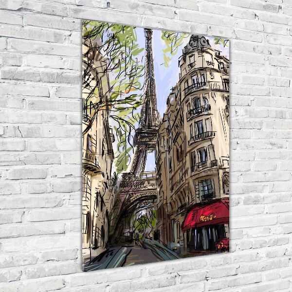 Quadro di vetro verticale Torre Eiffel Parigi