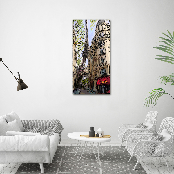 Quadro di vetro verticale Torre Eiffel Parigi