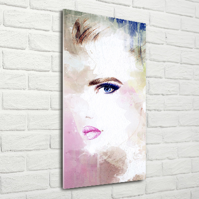 Quadro di vetro verticale Donna astratta