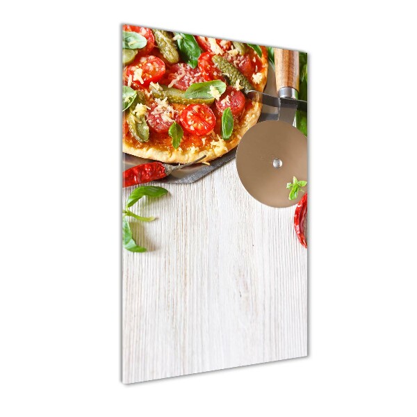 Quadro in vetro verticale Pizza