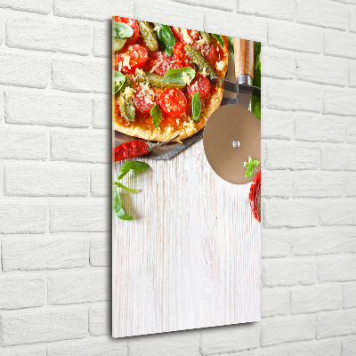 Quadro in vetro verticale Pizza
