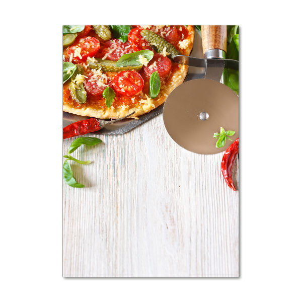 Quadro in vetro verticale Pizza