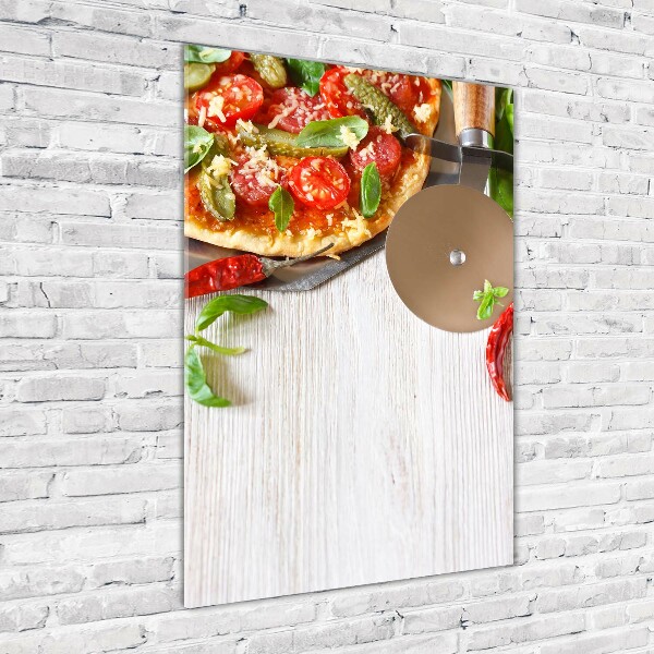 Quadro in vetro verticale Pizza