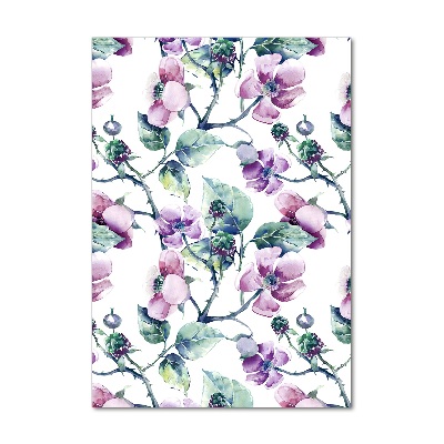 Quadro in vetro verticale Fiori di mora