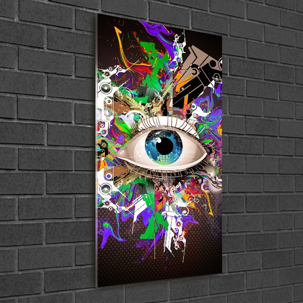 Quadro stampa su vetro verticale Occhio astratto
