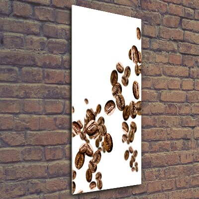 Quadro di vetro verticale Chicchi di caffè