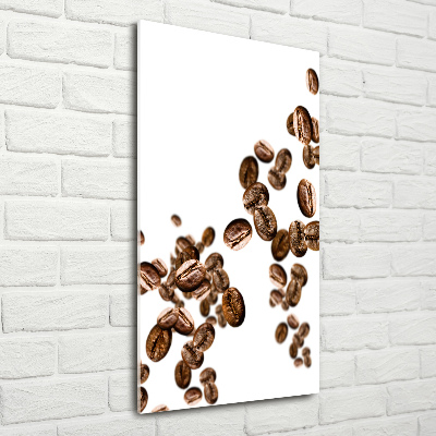 Quadro di vetro verticale Chicchi di caffè