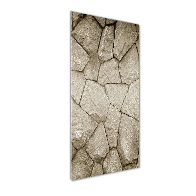 Quadro stampa su vetro verticale Muro di pietra