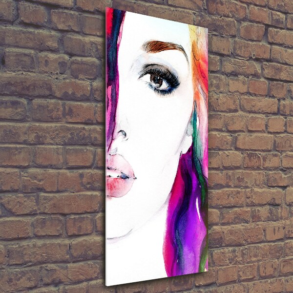 Quadro vetro verticale Donna astratta