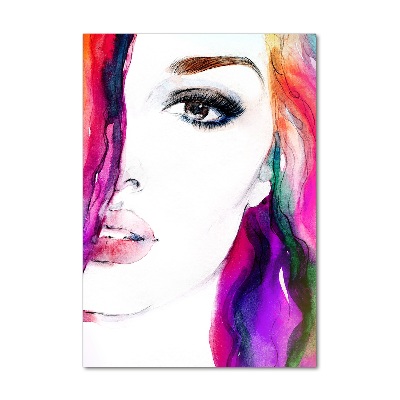 Quadro vetro verticale Donna astratta