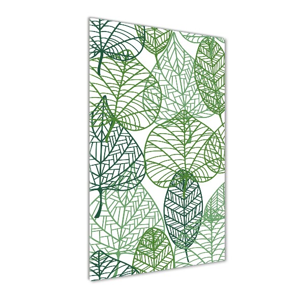 Quadro di vetro verticale Foglie