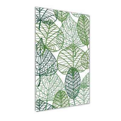 Quadro di vetro verticale Foglie