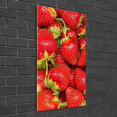 Quadro di vetro verticale Fragole