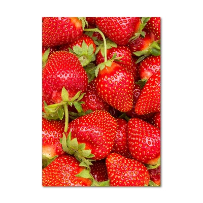 Quadro di vetro verticale Fragole