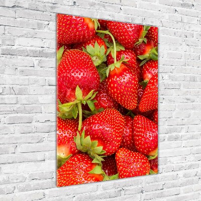 Quadro di vetro verticale Fragole
