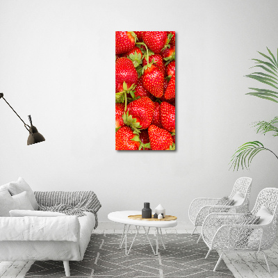 Quadro di vetro verticale Fragole