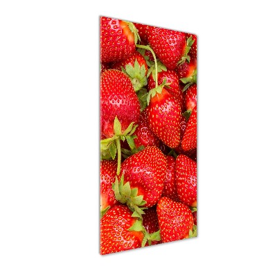 Quadro di vetro verticale Fragole