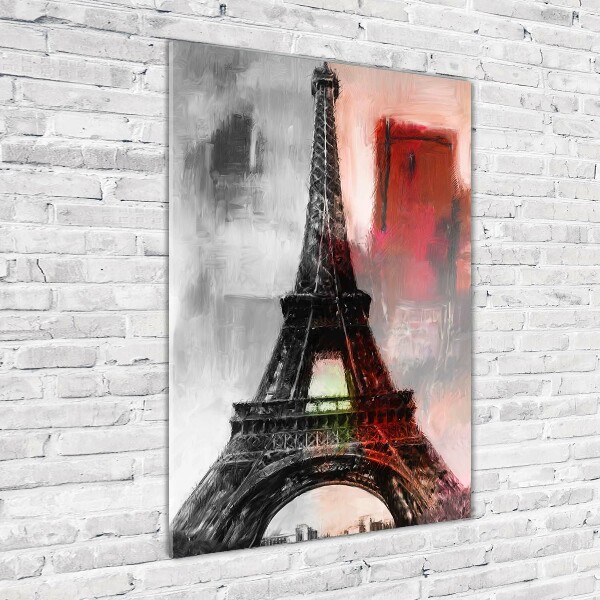 Quadro stampa su vetro verticale Torre Eiffel Parigi